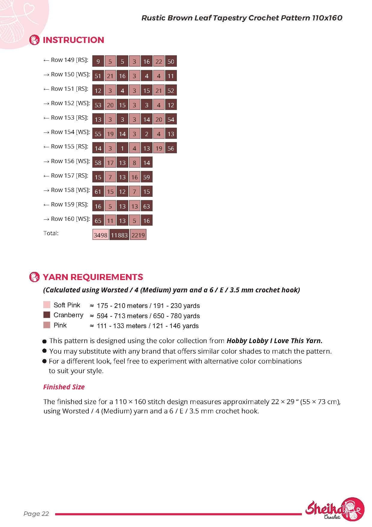 Leaf Tapestry Crochet Pattern: Rustic Brown Botanical Wall Hanging (PDF Pattern 110x160 Stitches)