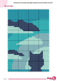 Cat Couple Crochet Pattern: Romantic Tapestry Wall Hanging (PDF Download 80x120 Stitches)
