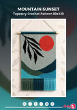 Mountain Sunset Tapestry Crochet Pattern: Boho Wall Hanging (PDF Pattern)