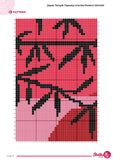 Japan Temple Tapestry Crochet Pattern: Full Moon Wall Hanging (PDF Download 120x160 Stitches)
