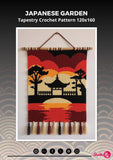 Japanese Garden Tapestry Crochet Pattern: Zen Landscape Wall Hanging (PDF Download 120x160 Stitches)