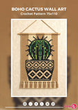 Boho Cactus Tapestry Crochet Pattern: Tribal Pot Wall Art (PDF Pattern 75x110 Stitches)