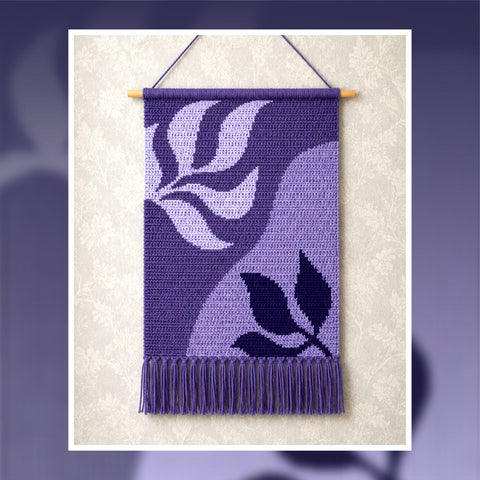 Abstract Leaf Tapestry Crochet Pattern: Wall Hanging PDF (130x200 Stitches)
