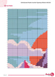 Sunset Peaks Crochet Tapestry Pattern | Colorful Mountain Wall Art (90x120 Stitches PDF)
