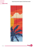 Tropical Sunset Palm Tapestry Crochet Pattern 60x90 Stitches PDF