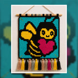 Bee My Love Crochet Pattern: Tapestry Wall Hanging (PDF Download 50x50 Stitches)