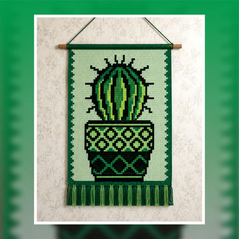Tribal Cactus Crochet Wall Hanging Pattern: Desert Decor (PDF Download 60x80 Stitches)