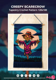 Scarecrow Tapestry Crochet Pattern: Halloween Farmhouse Wall Hanging (PDF Pattern)