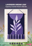 Lavender Leaf Tapestry Crochet Pattern: Botanical Wall Hanging (80x120 Stitches PDF)