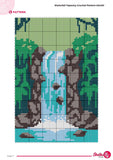 Waterfall Tapestry Crochet Pattern | Nature Wall Hanging (60x90 Stitches PDF)