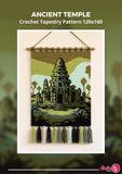 Ancient Temple Crochet Tapestry Pattern | Sacred Wall Art (120x160 Stitches PDF Pattern)
