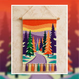 Forest Tapestry Crochet Pattern: Sunset Wall Hanging (100x150 Stitches PDF)