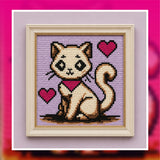 Cat Tapestry Crochet Pattern: Pink Scarf Kitty Wall Hanging (Digital PDF Download 100x100 Stitches)