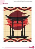Torii Gate Tapestry Crochet Pattern: Japanese Sunset Wall Art (PDF Download 80x100  Stitches Chart)