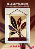 Bold Abstract Leaf Tapestry Crochet Pattern 90x120 Stitches PDF
