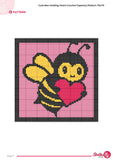 Bee Heart Tapestry Crochet Pattern: Kawaii Wall Hanging (PDF Pattern 75x75 Stitches)