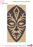 Tribal Face Crochet Tapestry Pattern: Boho Wall Hanging (60x120 Stitches PDF)