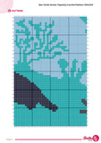 Sea Turtle Tapestry Crochet Pattern – Underwater Coastal Wall Hanging (100x150 Stitches PDF)