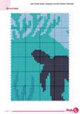 Sea Turtle Tapestry Crochet Pattern – Underwater Coastal Wall Hanging (100x150 Stitches PDF)
