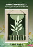 Leaf Tapestry Crochet Pattern: Emerald Forest Wall Hanging (PDF Pattern 130x200 Stitches)