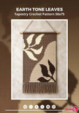 Tapestry Crochet Pattern: Earth Tone Leaves Boho Wall Hanging (PDF Pattern 50x75 Stitches)
