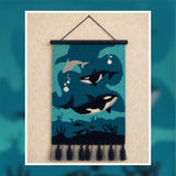 Underwater Orca Tapestry Crochet Pattern: Whale Wall Hanging (120x180 Stitches PDF)