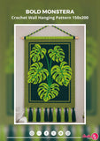 Monstera Crochet Wall Hanging Pattern: Tropical Home Decor (150x200 Stitches PDF)