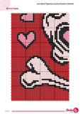 Love Skull Tapestry Crochet Pattern: Punk Gothic Wall Art (PDF Pattern 120x160 Stitches)