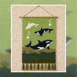Whale Tapestry Crochet Pattern: Orca & Beluga Wall Hanging (100x150 Stitches PDF)