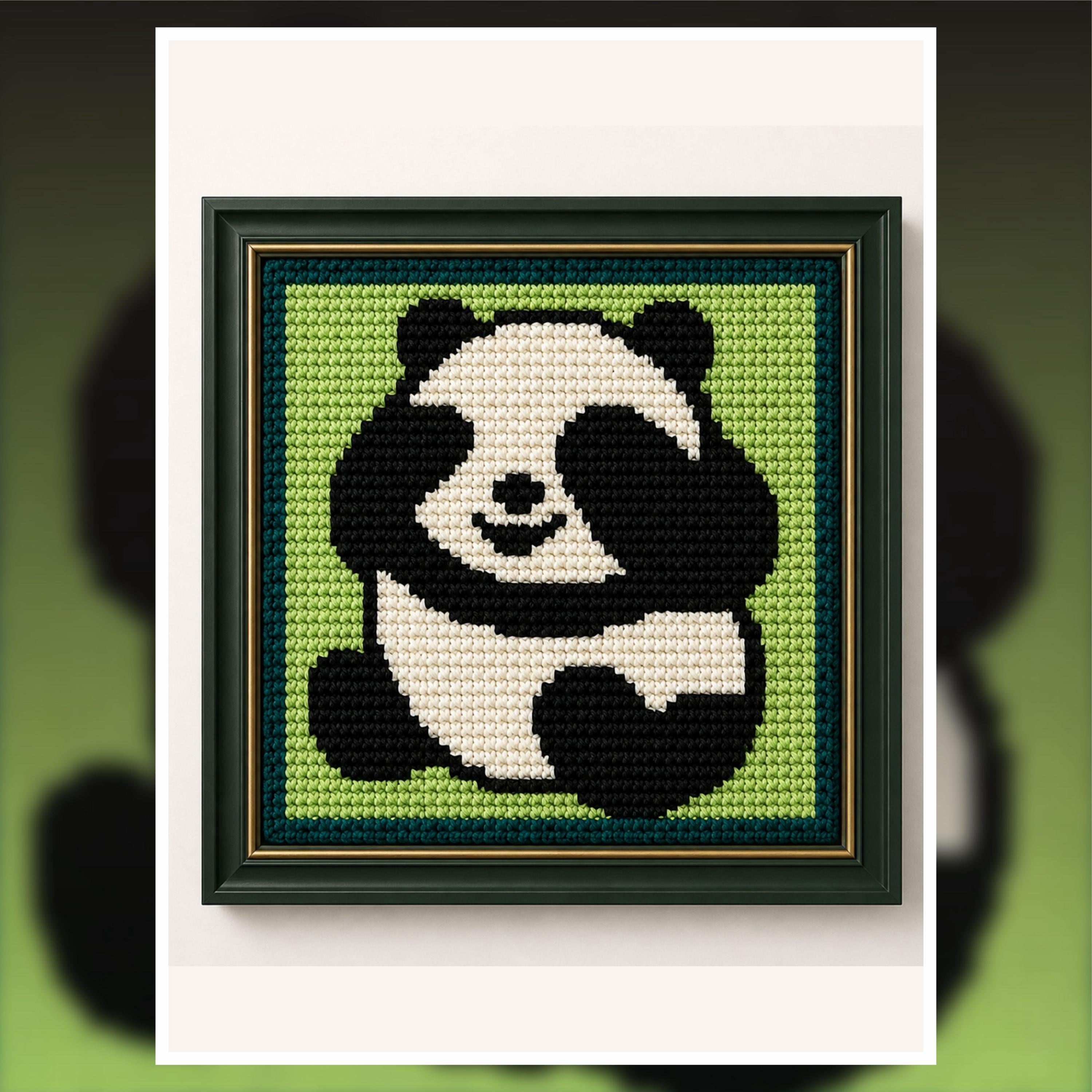Panda Tapestry Crochet Pattern: Nursery Wall Hanging (PDF Pattern 100x100 Stitches)