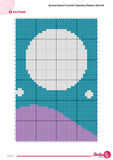 Sunset Desert Crochet Tapestry Pattern: Boho Moon & Cactus Wall Hanging (PDF Pattern 80x120 Stitches)