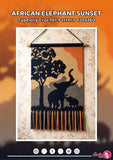 Elephant Sunset Tapestry Crochet Pattern: Safari Wall Hanging (PDF Pattern 120x160 Stitches)
