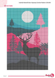 Moonlit Deer Tapestry Crochet Pattern: Forest Wall Art (120x180 Stitches PDF Digital Download