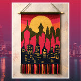Sunset Skyline Tapestry Crochet Pattern: Colorful Cityscape Wall Hanging (PDF Pattern)