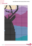 Deer Silhouette Crochet Tapestry Pattern: Mountain Cabin Wall Hanging (PDF Download 120x180 Stitches)