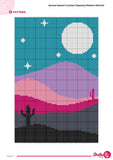 Sunset Desert Crochet Tapestry Pattern: Boho Moon & Cactus Wall Hanging (PDF Pattern 80x120 Stitches)