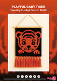 Baby Tiger Crochet Pattern: Tapestry Wall Hanging (PDF Download 50x50 Stitches)