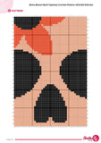 Retro Bloom Skull Tapestry Crochet Pattern: Colorful Wall Art (PDF Pattern 120x180 Stitches)