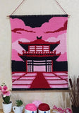Japanese Pagoda Tapestry Crochet Pattern: Pixel Art Wall Hanging (PDF Download 90x120 Stitches)