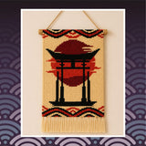 Torii Gate Tapestry Crochet Pattern: Japanese Sunset Wall Art (PDF Download 80x100  Stitches Chart)
