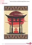 Samurai Torii Gate Crochet Pattern: Japanese Tapestry Wall Hanging (PDF Download 100x140 Stitches)