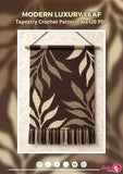 Leaf Tapestry Crochet Pattern: Modern Botanical Wall Hanging (90x120 Stitches PDF)