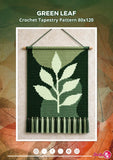 Green Leaf Crochet Tapestry Pattern: Botanical Wall Hanging (80x120 Stitches PDF)