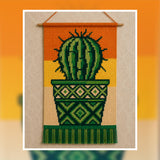 Cacti Tapestry Crochet Pattern: Potted Plant Wall Hanging (PDF Download 100x150 Stitches)