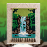 Waterfall Tapestry Crochet Pattern | Nature Wall Hanging (60x90 Stitches PDF)
