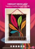 Vibrant Neon Leaf Tapestry Crochet Pattern 120x160 Stitches PDF