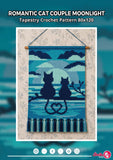 Cat Couple Crochet Pattern: Romantic Tapestry Wall Hanging (PDF Download 80x120 Stitches)