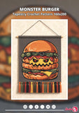 Monster Burger Crochet Pattern: Creepy Halloween Tapestry (160x200 Stitches PDF)