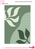 Modern Leaf Tapestry Crochet Pattern (100x150 Stitches PDF) | Green Botanical Wall Hanging Digital Download