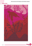 Sea Turtle Crochet Tapestry Pattern: Coastal Sunset Wall Hanging (120x180 Stitches PDF)
